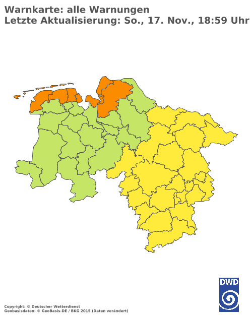 Aktuelle Wetterwarnungen für  Oberbergischer Kreis