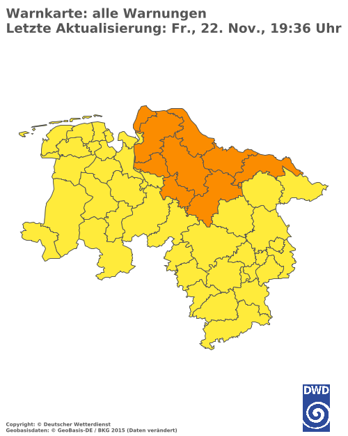 Aktuelle Wetterwarnungen für  Oberbergischer Kreis