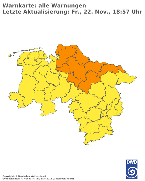 Aktuelle Wetterwarnungen für  Oberbergischer Kreis