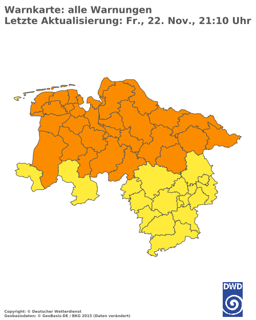 Aktuelle Wetterwarnungen für  Oberbergischer Kreis