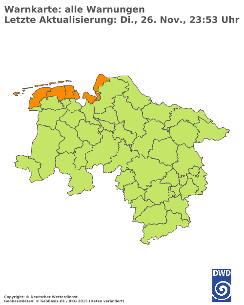 Aktuelle Wetterwarnungen für  Oberbergischer Kreis