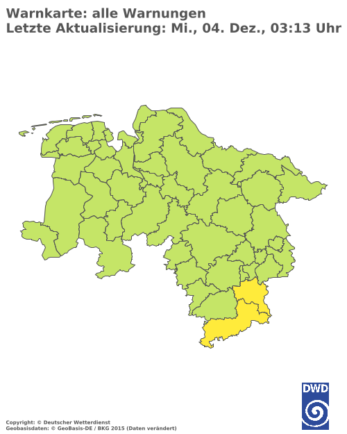 Aktuelle Wetterwarnungen für  Oberbergischer Kreis