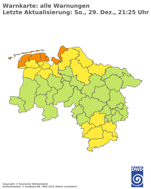 Aktuelle Wetterwarnungen für  Oberbergischer Kreis