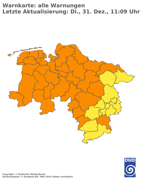 Aktuelle Wetterwarnungen für  Oberbergischer Kreis